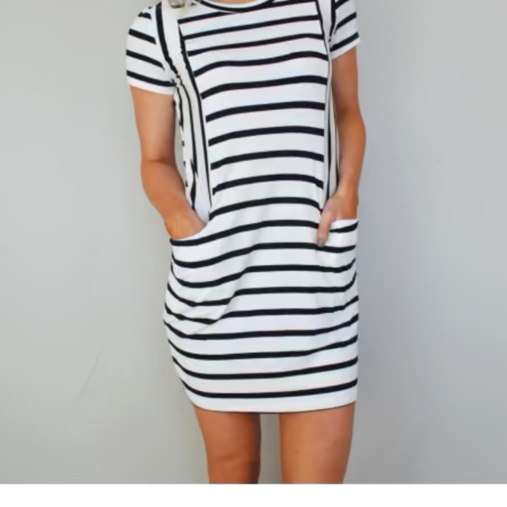 Black and white casual dress